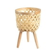 thumbnail image 2 of Bobasndm Indoor/Outdoor Wicker Basket with Removable Legs, Woven Planter Cover for All Weather, Planter Container - Plant Stand, 2 of 9