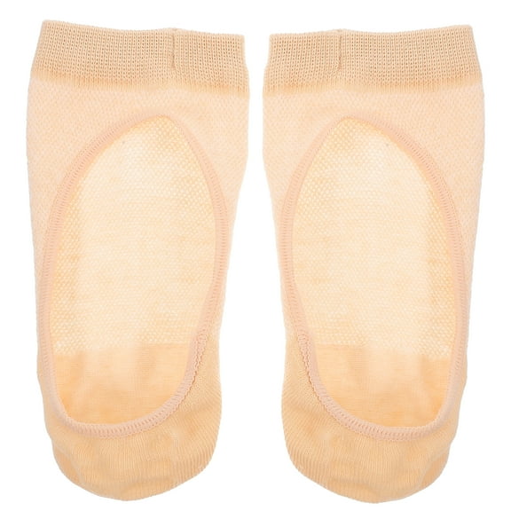 HERFIER Women's Peep Toe Cotton No Show Socks Non Slip Yoga Liner