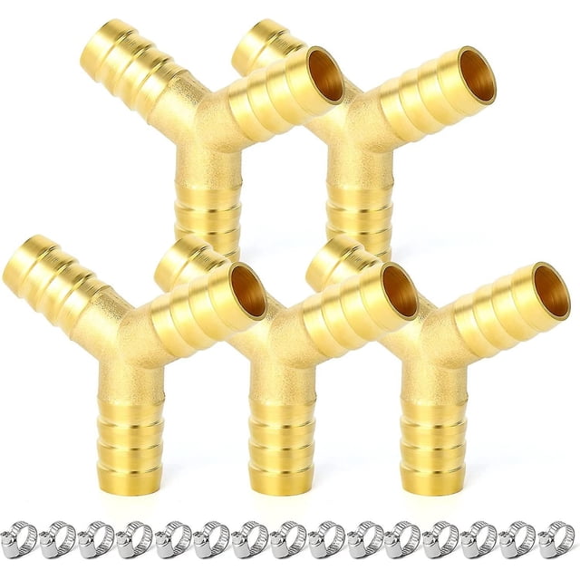 Ergaoboy, 5 unidades, manguera de latón de 10mm, camiseta de 3 vías en forma de Y, instalación de tubería Wi kaili Sencillez