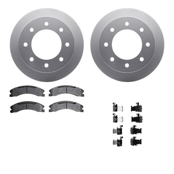 Dynamic Friction Company Rear Geospec Brake Rotors with 5000 Advanced Brake Pads includes Hardware 4512-48142