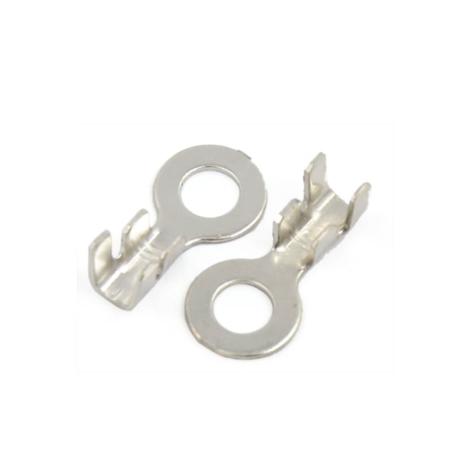 Unique Bargains 100Pcs Non Insulated Ring Crimp Terminal Wire Connectors for 7mm Diameter Stud