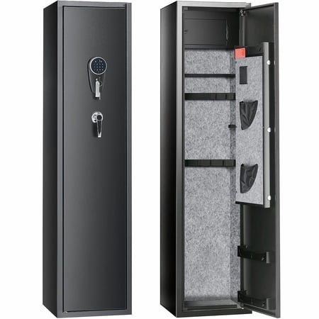 7-8 Rifle Gun Safe Digital Keypad Lock Gun Storage Cabinet Pistol Safe Home Long Gun Security Built-in Storage Removable Shelf