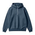 thumbnail image 5 of Men's Half-Zip Hoodies Casual Long Sleeve Sweatshirt Solid Color Sweatshirt for Fall Winter, 5 of 8