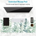 thumbnail image 2 of Extended Gaming Mouse Pad (35.4x15.7 inch 3mm Thick), Soft Cute Extra Large XXL Waterproof Thicken Desk Mouse Keyboard Mat with Non-Slip Rubber Base & Stitched Edges, Green Plants, 2 of 6