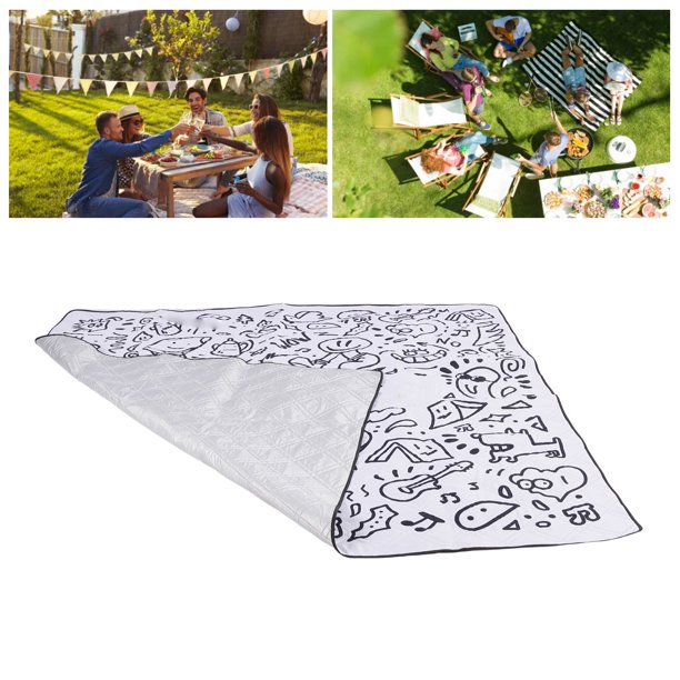 Mostilla De Familia Suave De Picnic Grande De 6.6 Pies, Grueso No Tejido, Tela Ponee De 190t, Película De Aluminio, Lavable A Máquina, A Prueba De Agua, Múltiples Capas, Para La