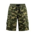 thumbnail image 7 of Zimjoy Men's Camo Print Drawstring Cargo Shorts Knee Length Multi Pocket Utility Outdoor Hiking Capri Casual Shorts Army Green L, 7 of 7