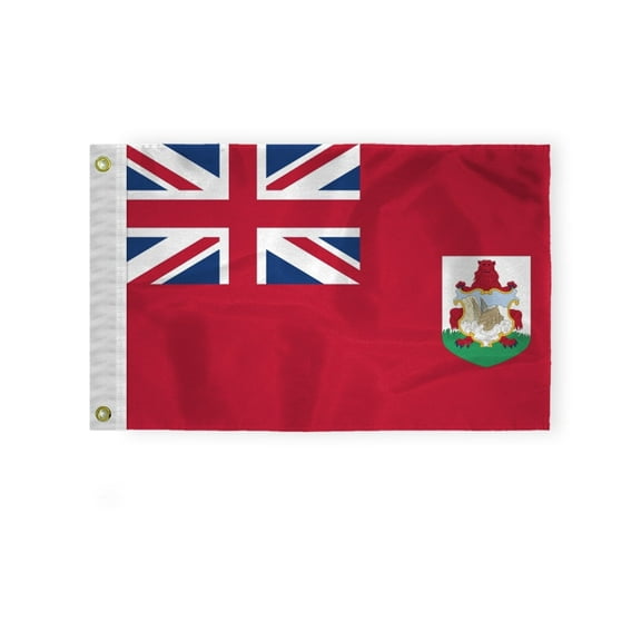 AGAS Bermuda Courtesy Flag 12x18 inch - Printed Single Sided on 200D Nylon - Stitched Edges - Canvas Header Brass Grommets - Fade Proof Mini Bermudan Boat Flag Bermudan Nautical Flag