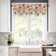 thumbnail image 3 of Blue Pumpkin Kitchen Curtains, Thanksgiving Fall Eucalyptus Leaves Beige 3-Piece Kitchen Curtain Valance and Tiers Set 36 Inch Length, Rod Pocket Half Window Curtains for Cafe Living Room Bathroom, 3 of 6