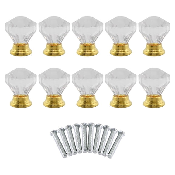 10 Pcs Crystal Glass Door Handle Drawer Cabinet Furniture Kitchen Handle Dressing Table Knob