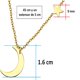 thumbnail image 2 of Gargantilla Estrella y Lunas 45cm Horoz Acero Inoxidable Tono Dorado hipoalergénico, 2 of 5