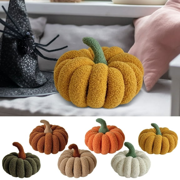 Dmlowu Halloween Pumpkin Pillow, Extra Soft Cotton Fall Throw Pillows Decor, Cute Couch Pillows for Thanksgiving Christmas Halloween Decorations Outdoor & Indoor, 5x8 Inch Plush Pumpkin Pillows