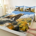 thumbnail image 3 of Castle Fairy Safari Brown Bear 3Pcs Twin Sheet Sets for Boys Girls Teens,Woodland Animal Twin Fitted Sheet,Jungle Wildlife Breathable Flat Sheet,Super Cozy Room Decor, 3 of 7