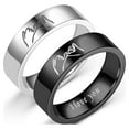 6MM Stainless Steel Ring I Love You Promise Band, Couples Wedding Band Engagement Rings for