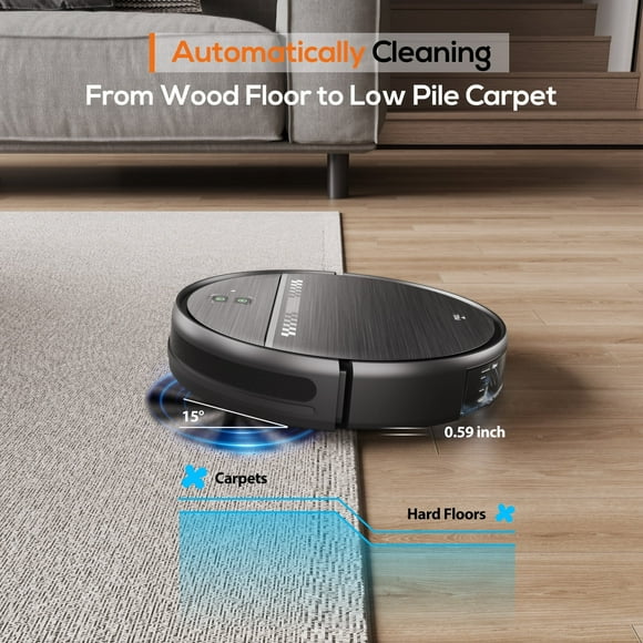 Aspirateur Robot ONSON BR151 Remis à Neuf, Combo Aspirateur Robot et Vadrouille avec Connexion Wi-Fi/app