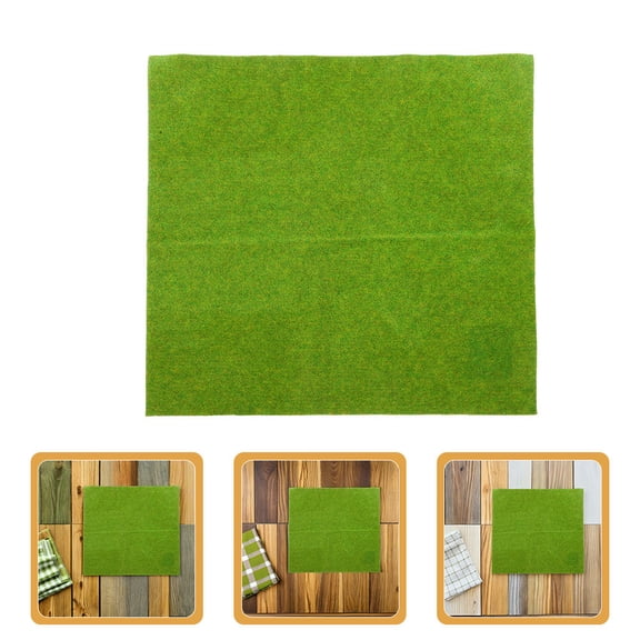 SEWCHICS 4-Pack Artificial Grass Turf Pads, Green Fake Grass for Sand Table, Crafts, Model Landscaping, and Decorative Use