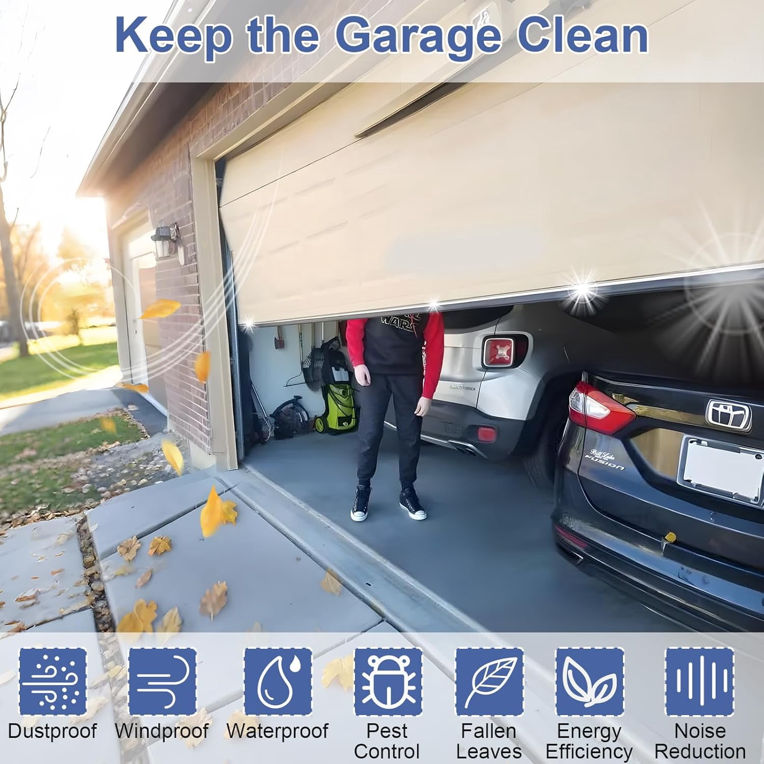 Premium Garage Door Bottom Seal - 16.5ft Weatherproof EPDM Rubber, Easy Install, Blocks Drafts/Rain/Rodents, Noise-Reducing & Energy Saving