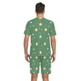 thumbnail image 6 of joogoo Men's Pajama Set Stars Pattern V-Neck Pj Shorts Set 2 Piece Loungewear Sleepwear M, 6 of 7