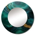 thumbnail image 2 of Designart "Revitalizing Malachite Essence" Spiritual Stone Rund Mirror For Wall Decor - Large Green Round Printed Mirror -Global Round Living Room Mirror - 23" x 23", 2 of 6