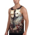 thumbnail image 2 of Cauagu Flower Cat Couple Print Men's Sleeveless Muscle Shirts,Tank Tops Quick Dry Workout Tank Top Gym Muscle Tee Fitness Bodybuilding T Shirt for Men-4X-Large, 2 of 7