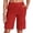 v#25Red120, variant on Rggeeun Womens Shorts Summer Elastic Waistband with Pockets Solid Color Wide Leg Knee Length Smooth Relaxed Fit for Streetwear Simple Bottoms,Beige,S