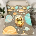 thumbnail image 2 of Castle Fairy Cute Animal Sloth Twin Sheet Sets 3pcs for Preppy Child,Galaxy Planet Twin Fitted Sheet Microfiber,Starry Sky Breathable Flat Sheet,Gradient Home Decor, 2 of 7