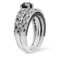 thumbnail image 2 of Dazzlingrock Collection 1.45 Carat (ctw) 18K Round Black Diamond Bridal Engagement Ring Set 1 1/2 CT, White Gold, Size 6, 2 of 3