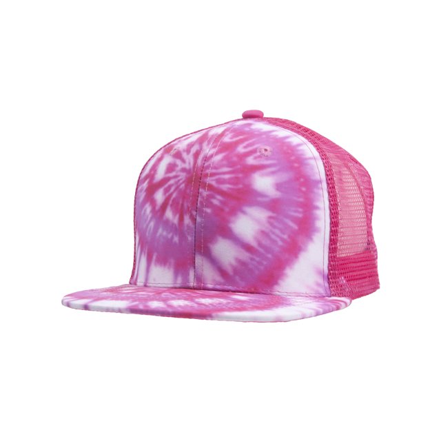 Top Headwear Tie-Dye Adjustable Trucker Hats - Neon Pink