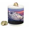 thumbnail image 1 of Nepal Piggy Bank, Himalayan Mountain in the Sunset Nature Photography Idyllic Composition Trekking, Ceramic Coin Bank Money Box for Cash Saving, 3.6" X 3.2", Multicolor, by Ambesonne, 1 of 4