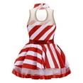 thumbnail image 2 of JanJean Kids Girls Christmas Dance Tutu Dress Sleeveless Candy Cane Striped Leotard Xmas Party Dress Red 10, 2 of 7