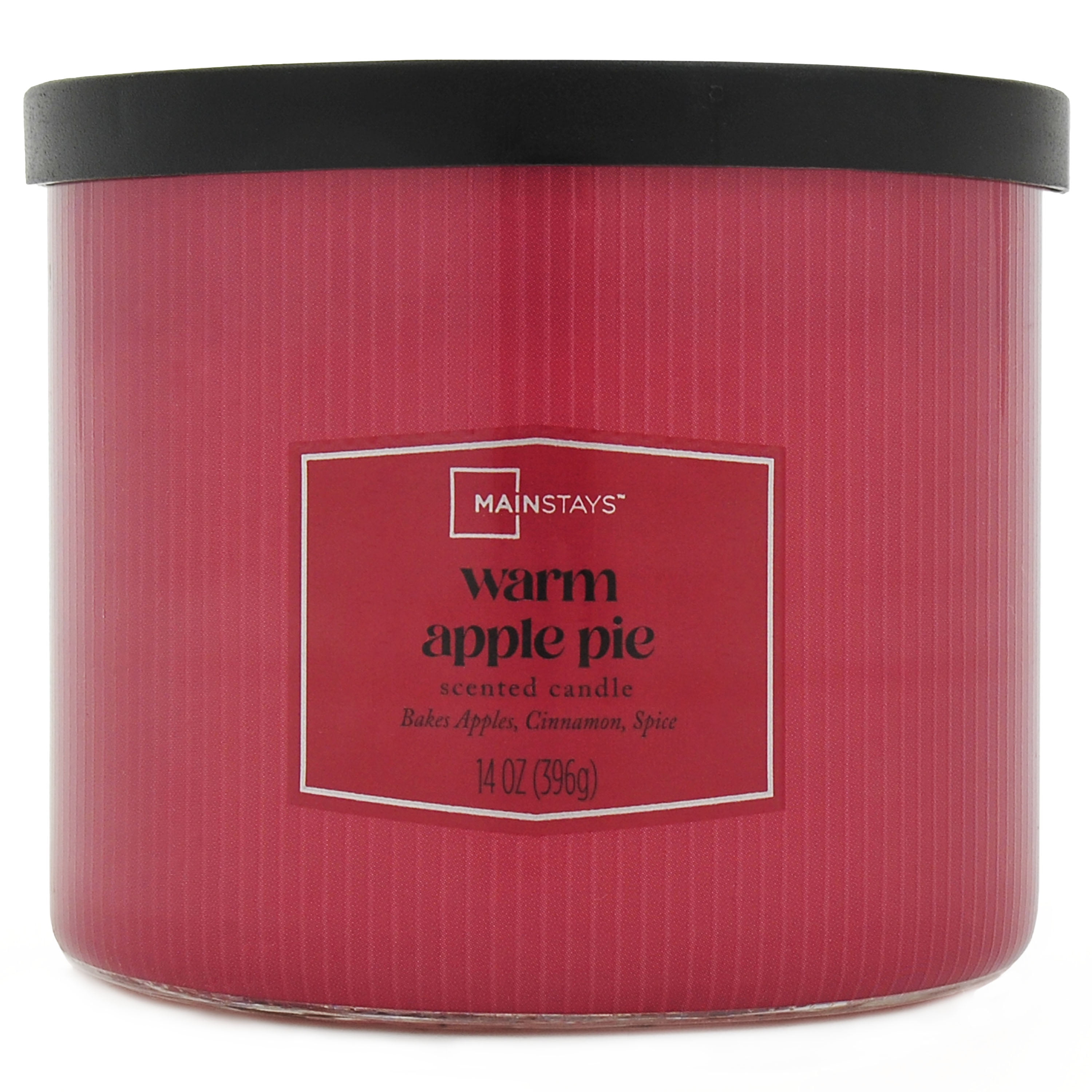 (4 pack) Mainstays Textured Wrapped Candle Warm Apple Pie, 14 Ounce