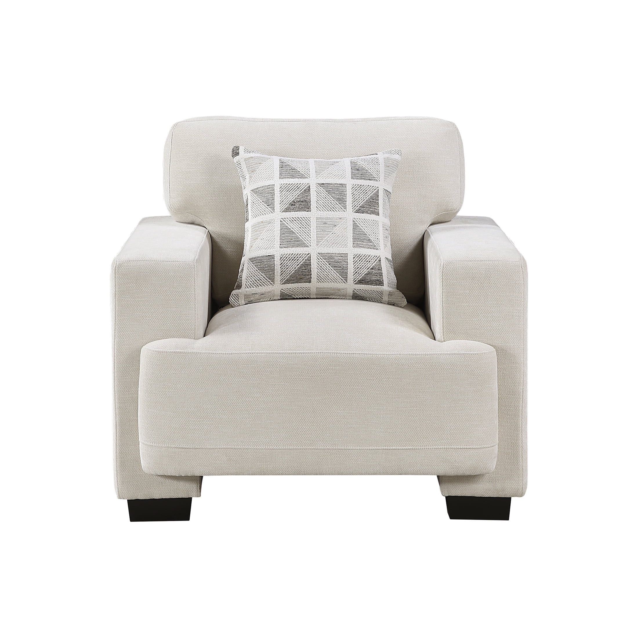 OakvillePark Tivaro Chenille Chair with 1 Pillow, Beige