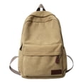thumbnail image 2 of Mochilas de lona de color negro liso, bolsas de ocio o viaje de 100% algodón, paquetes de gran capacidad Unisex, mochilas escolares sencillas a la moda Fivean unisex, 2 of 2