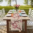 thumbnail image 4 of Spring Flowers Table Runner, Country Pink Peach Blossoms Botanical Floral Washable Cotton Linen Table Runners 48 Inches Long, Dresser Scarf Runner for Nightstand/Coffee/End Tables 13''x48'', 4 of 9