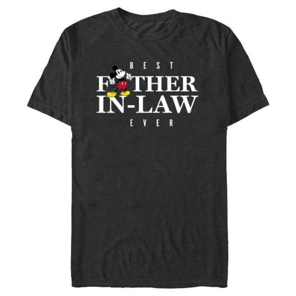 Disney Mickey Mouse Best Father-in-Law Ever Father’s Day - Short Sleeve Blended T-Shirt for Adults - Customized-Dark Heather