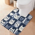 thumbnail image 2 of Yayeee Bath Rug for Bathroom Floor Non Slip Rectangle Fluffy Soft Absorbent Mat, 16"x24", Blue Cats and Hearts, 2 of 7