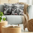 thumbnail image 5 of Ambesonne Lake Throw Pillow Cover 2 Pack, Cherry Blossoms and Mountains, 18", Grey and Blush, 5 of 7