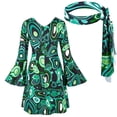 thumbnail image 2 of 70s Disco Fancy Dress Outfits for Women, 60s 70s 80s 90s Hippie Costume Disco Dress, Groovy Disco Dress, Retro Disco Outfit, Halloween Floral Party Dresses Trendy Vacation, 2 of 9