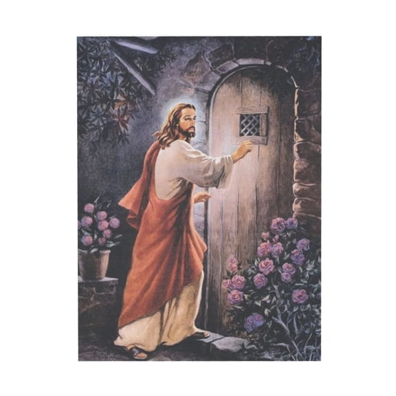 AIOE Jesus Christ Knocking at The Door Canvas Wall Art Print - Stunning Modern Poster Picture to Enrich Your Office & Home Room Decor Unframe: 20x24in