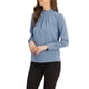 thumbnail image 4 of BLUSA DE CHIFFON CON CUELLO ALTO INSPIRADA EN CHIC OTOÑO INVIERNO PARA MUJERES, CAMISA DE MANGA LARGA DE NEGOCIOS CASUAL EN GRIS AZUL, 4 of 6