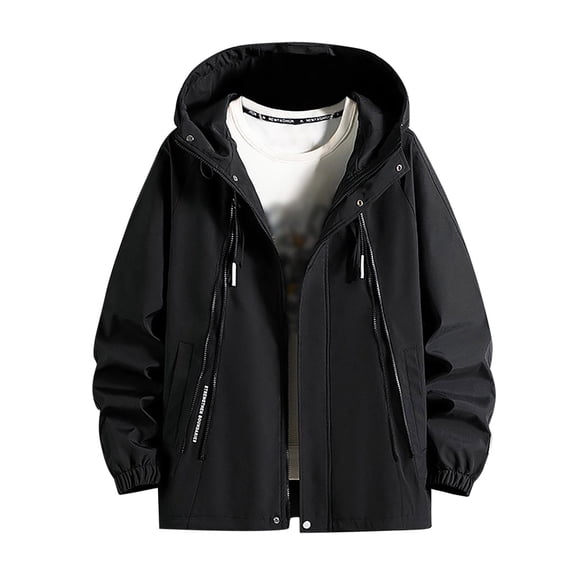 Men's Casual Hooded Zipper Jacket Lightweight Comfortable Loose Fit Cardigan Stylish Business Trend Outerwear