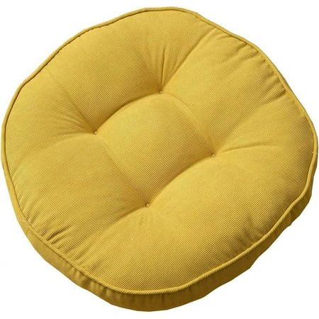 

Firefly hope Corduroy Round Chair Pad Large Solid Pouf Tufted Thicken Meditation Pillow Tatami Floor Chair Cushion for Yoga Living Room Balcony Office Yellow 22x22 Inch