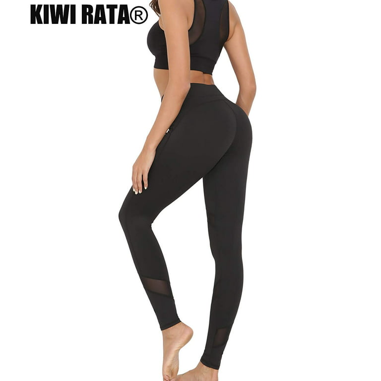 Buy Kiwi-Rata Women Sports Mesh Trouser Gym Workout Fitness Capris