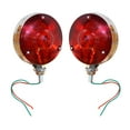 thumbnail image 5 of APSMOTIV Waterproof Round Red/Red Double Face Lights Assembly with 12v Bulbs Compatible for Truck Trailer SUV RV Fender Stop Turn Tail and Parking Light, Chrome Die Cast Housing, 5 of 5