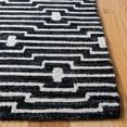 thumbnail image 3 of SAFAVIEH Micro-Loop Galena Trellis Striped Area Rug, Charcoal/Ivory, 5' x 5' Square, 3 of 5