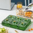 thumbnail image 6 of TISHITA Dried Fruit Plate Candy Nuts Dish with Lid Luxury Food Storage Box Appetizer Serving Tray Divided Serving Platter for Wedding green 6 grids, 6 of 8