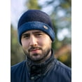 thumbnail image 3 of Erin Knitwear Adult Crochet Irish Beanie With Fleece Lining- Blue, One size, 3 of 3