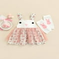 thumbnail image 3 of Robe de Pâques pour Bébé Fille, Nourrisson et Tout-Petit, Imprimé Floral Bunny Tutu, Robes de Fête, Violet, 2-3 Ans, 3 of 9
