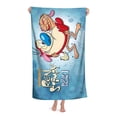 thumbnail image 3 of Ren y Stimpy Toalla de playa de secado rápido con diseño temático, regalo para mujeres y niñas, ideal para cumpleaños, fans, amantes de la música, uso en la playa o al aire libre, 78 × 150 cm, 3 of 6