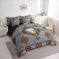 thumbnail image 2 of jejeloiu Gray Aztec 7-Piece Twin Bedding Sets Kids,Tribal Geometric Print Bedding Comforter SetFor Men,Reversible, 2 of 7