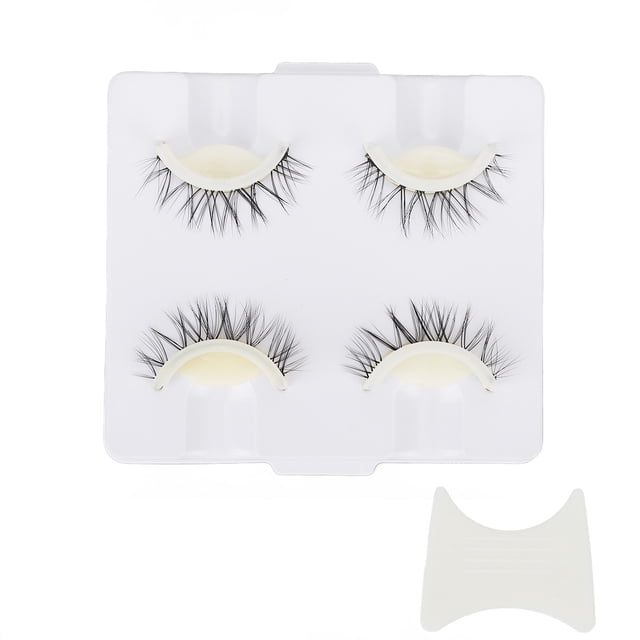 2 pares de pestañas postizas naturales, densas, reutilizables, autoadhesivas, 3D, para salones de belleza caseros LD2203